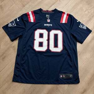 Nike NFL New England Patriots Gunner Olszewski #80 Jersey Men's XL Navy Football